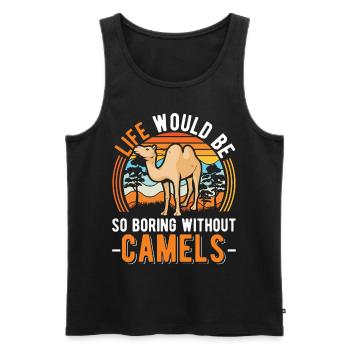 Kamel Geschenk Dromedar Camel Großkamel - Männer Premium Bio Tank Top - Schwarz - Vorne - Michal (187cm)