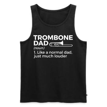 Trombone Musicien Brass Band - Débardeur bio Premium Homme - noir - Devant - Michal (187cm)