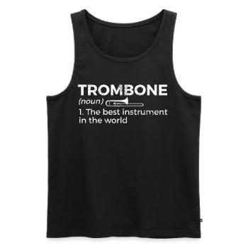 Trombone Musicien Brass Band - Débardeur bio Premium Homme - noir - Devant - Michal (187cm)