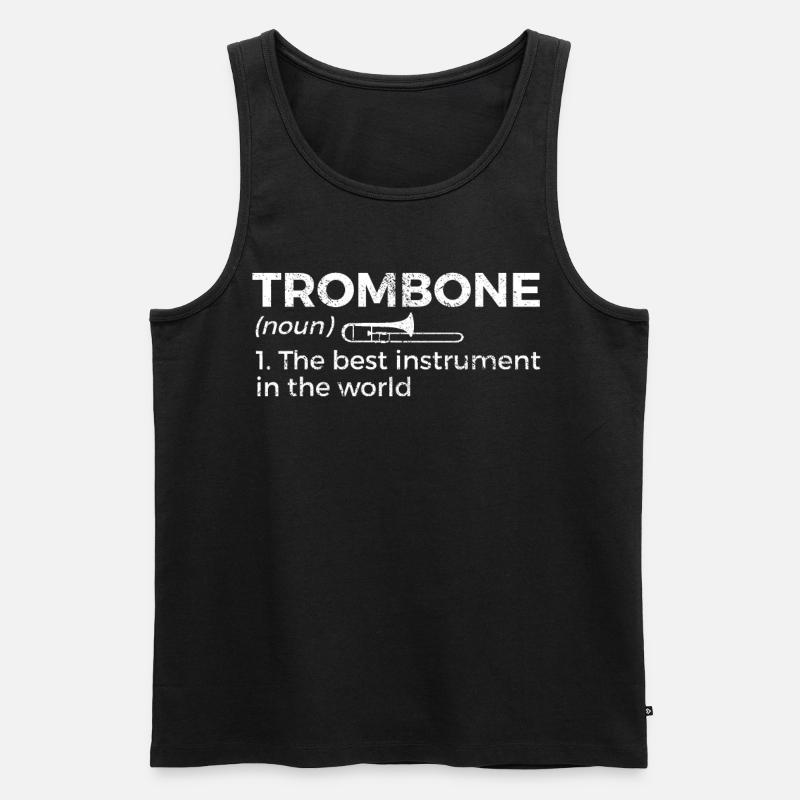 Posaune Musiker Blasmusik - Männer Premium Bio Tank Top - Schwarz