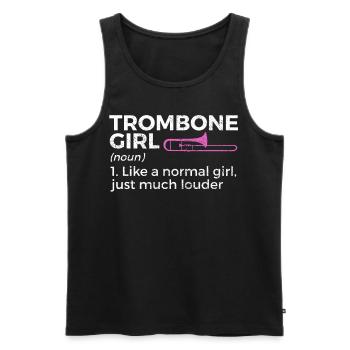 Trombone Musicien Brass Band - Débardeur bio Premium Homme - noir - Devant - Michal (187cm)