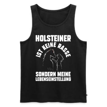 Pferd Reitsport Reiten Pferdesport Holsteiner - Männer Premium Bio Tank Top - Schwarz - Vorne - Michal (187cm)