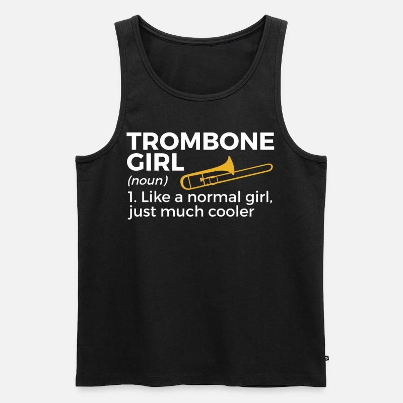 Posaune Musiker Blasmusik - Männer Premium Bio Tank Top - Schwarz