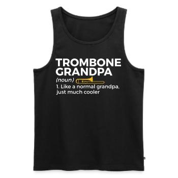 Trombone Musicien Brass Band - Débardeur bio Premium Homme - noir - Devant - Michal (187cm)