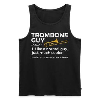 Trombone Musicien Brass Band - Débardeur bio Premium Homme - noir - Devant - Michal (187cm)