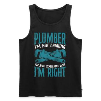 Plumbing Plumber Vintage Plumber - Männer Premium Bio Tank Top - Schwarz - Vorne - Michal (187cm)