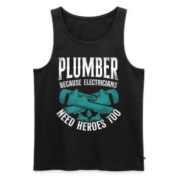 Plumbing Plumber Electrician - Men's Premium Organic Tank Top - black - Front - AI Model Male 178 light (178cm)