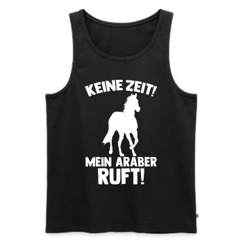 Pferd Reitsport Reiten Pferdesport Araber - Männer Premium Bio Tank Top - Schwarz - Vorne - AI Model Male 178 light (178cm)