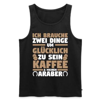 Pferd Reitsport Reiten Pferdesport Kaffee Araber - Männer Premium Bio Tank Top - Schwarz - Vorne - Michal (187cm)