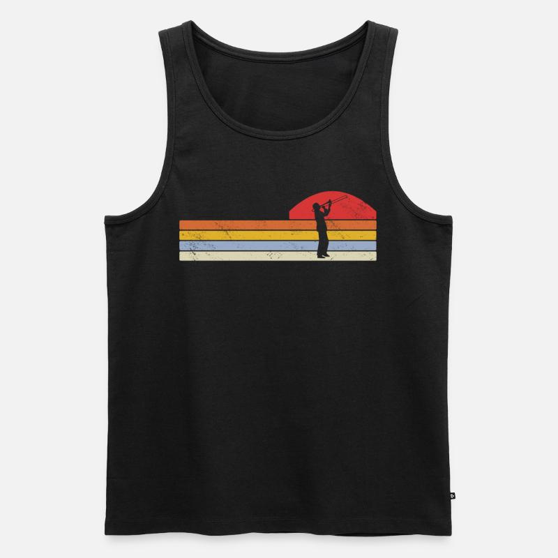 Posaune Musiker Blasmusik - Männer Premium Bio Tank Top - Schwarz