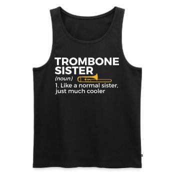 Trombone Musicien Brass Band - Débardeur bio Premium Homme - noir - Devant - Michal (187cm)