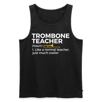 Trombone Musicien Brass Band - Débardeur bio Premium Homme - noir - Devant - Michal (187cm)