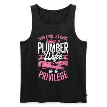 Plomberie Plombier Femme Mari - Débardeur bio Premium Homme - noir - Devant - Michal (187cm)
