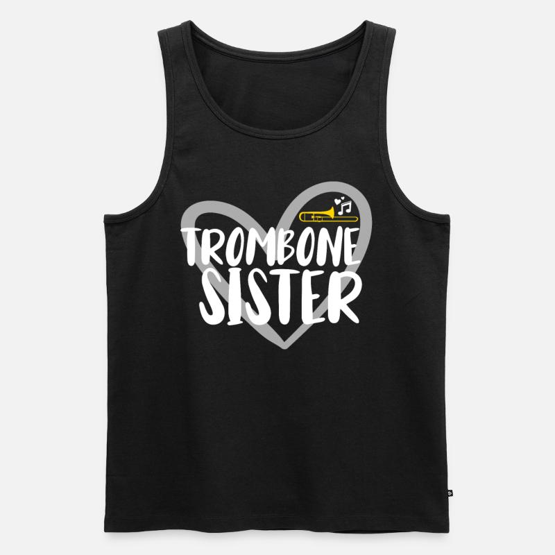 Posaune Musiker Blasmusik - Männer Premium Bio Tank Top - Schwarz