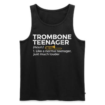 Trombone Musicien Brass Band - Débardeur bio Premium Homme - noir - Devant - Michal (187cm)