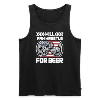 Arm wrestling tree felling weight training Armwrestling - Men's Premium Organic Tank Top - black - Front - AI Model Male 178 light (178cm)