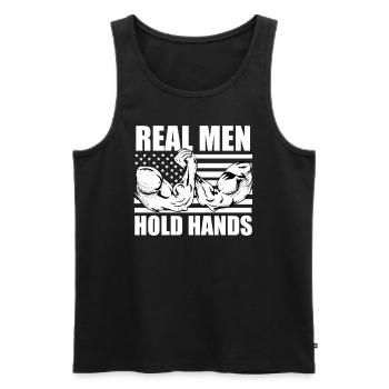 Arm wrestling tree felling weight training Armwrestling - Men's Premium Organic Tank Top - black - Front - Michal (187cm)