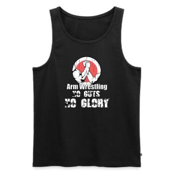 Arm wrestling tree felling weight training Armwrestling - Men's Premium Organic Tank Top - black - Front - Michal (187cm)