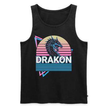 Drakon Serpent Géant Créature Mythique Grec - Débardeur bio Premium Homme - noir - Devant - AI Model Male 178 light (178cm)
