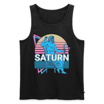 Saturne Dieu du Temps Mythologie romaine antique Re - Débardeur bio Premium Homme - noir - Devant - Michal (187cm)