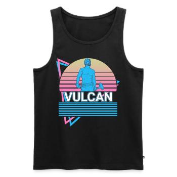 Volcan Dieu du feu et forgeron Roman M - Débardeur bio Premium Homme - noir - Devant - Michal (187cm)