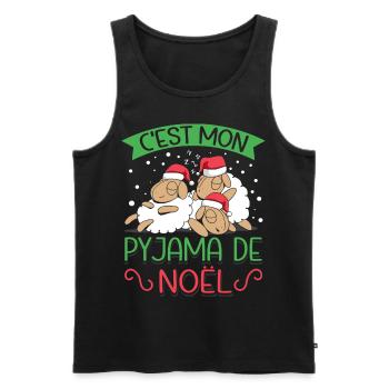 C'est Mon Pyjama De Noël Drôle De Moutons - Débardeur bio Premium Homme - noir - Devant - Michal (187cm)