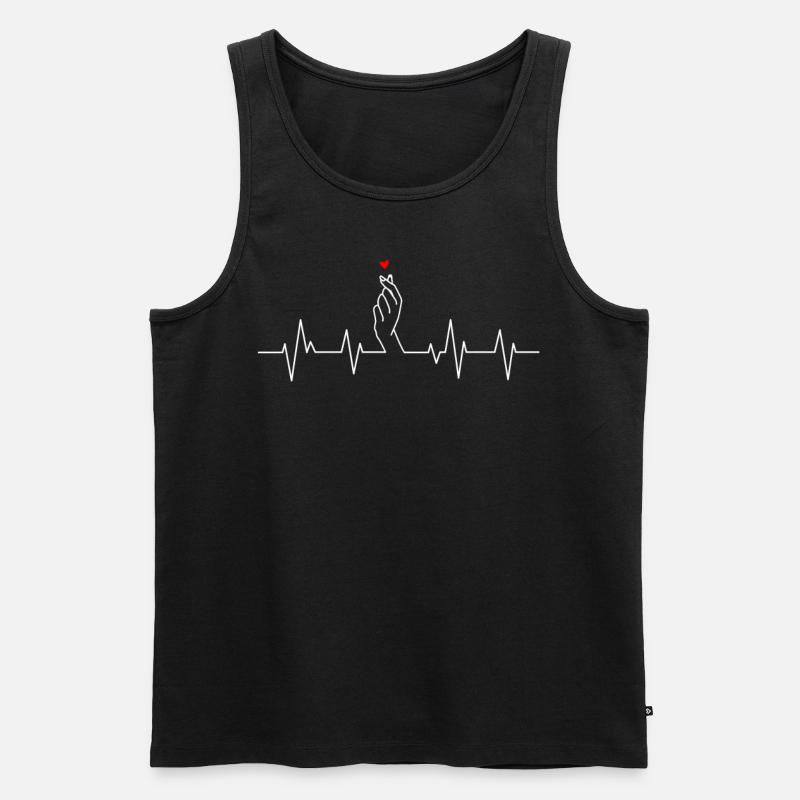 K-pop K-drama Herzschlag Snapping Finger Heart - Männer Premium Bio Tank Top - Schwarz