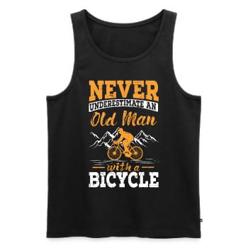 Ne sous-estimez jamais le vieil homme avec un vélo de vélo - Débardeur bio Premium Homme - noir - Devant - Michal (187cm)