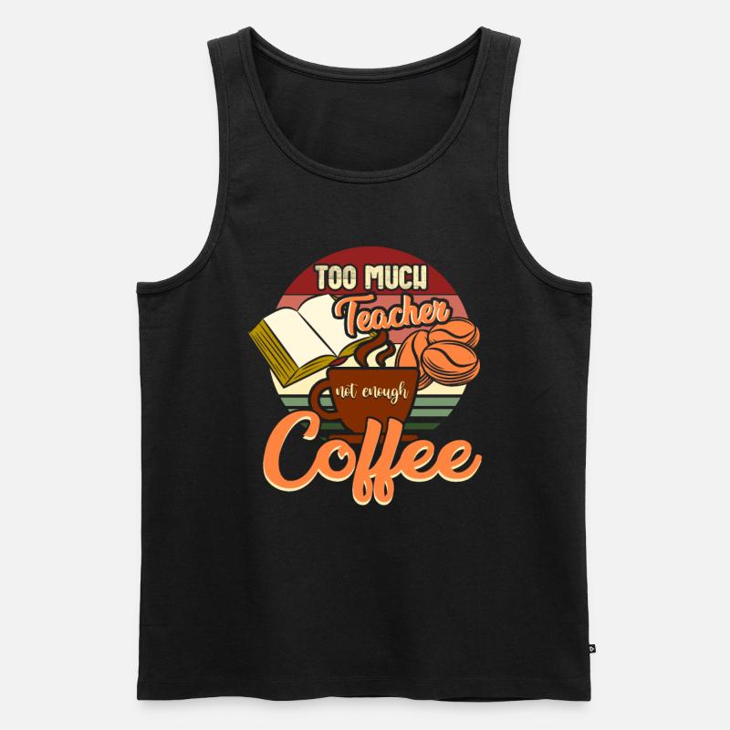 Lehrer und Kaffee - Männer Premium Bio Tank Top - Schwarz