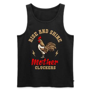 Rise And Shine Mother Cluckers Chicken Chicken Breeder - Débardeur bio Premium Homme - noir - Devant - Michal (187cm)