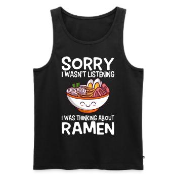 Kawaii Anime Japonais Coréen Ramen Noodle Soup - Débardeur bio Premium Homme - noir - Devant - AI Model Male 178 light (178cm)