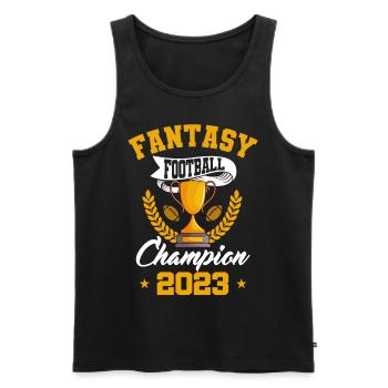 Trophée d’or du champion de football Fantasy 2023 - Débardeur bio Premium Homme - noir - Devant - Michal (187cm)
