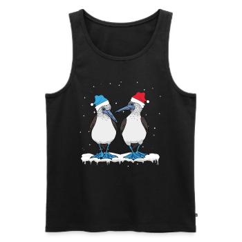 Blaufusstölpel Weihnachten - Männer Premium Bio Tank Top - Schwarz - Vorne - Michal (187cm)