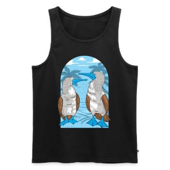 Seevögel Blaufußtölpel - Männer Premium Bio Tank Top - Schwarz - Vorne - AI Model Male 178 light (178cm)