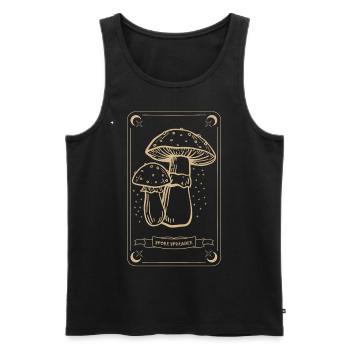 Boho Mushrooms & Minimalism Goblincore Aesthetic - Men's Premium Organic Tank Top - black - Front - AI Model Male 178 light (178cm)
