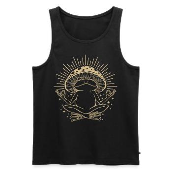 Boho Mushrooms & Minimalism Goblincore Aesthetic - Men's Premium Organic Tank Top - black - Front - AI Model Male 178 light (178cm)