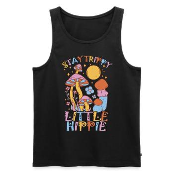 Cottagecore Aesthetic Retro Mushrooms and Mycology - Men's Premium Organic Tank Top - black - Front - AI Model Male 178 light (178cm)