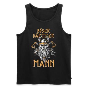 Böser bärtiger Mann! Nordische Mythologie Wikinger - Männer Premium Bio Tank Top - Schwarz - Vorne - AI Model Male 178 light (178cm)