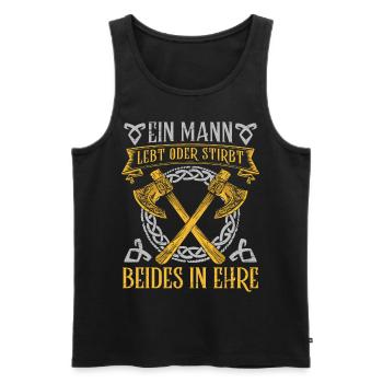 Böser bärtiger Mann! Nordische Mythologie Wikinger - Männer Premium Bio Tank Top - Schwarz - Vorne - AI Model Male 178 light (178cm)