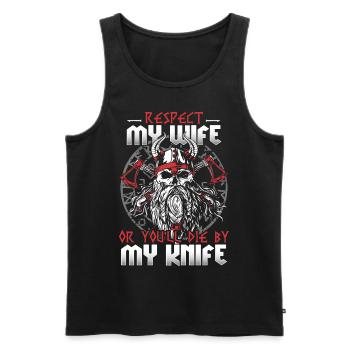 Bad bearded man! Norse mythology Vikings - Men's Premium Organic Tank Top - black - Front - Michal (187cm)