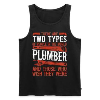 Plumbing Plumber Vintage There Are - Men's Premium Organic Tank Top - black - Front - AI Model Male 178 light (178cm)