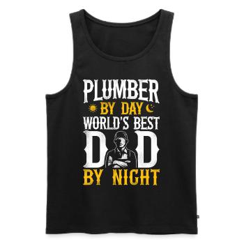 Plumbing Plumber Dad Vintage - Men's Premium Organic Tank Top - black - Front - Michal (187cm)