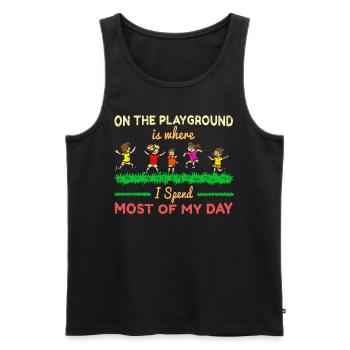 Primary School Teacher Kindergarten Educator - Men's Premium Organic Tank Top - black - Front - AI Model Male 178 light (178cm)