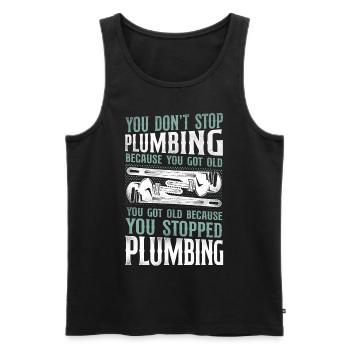 Plumbing Plumber Retired Vintage - Men's Premium Organic Tank Top - black - Front - AI Model Male 178 light (178cm)