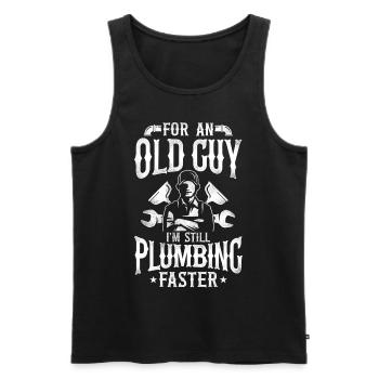 Plumbing Plumber Grandpa Retired - Men's Premium Organic Tank Top - black - Front - AI Model Male 178 light (178cm)