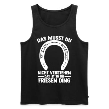 Pferd Reitsport Reiten Pferdesport Friese - Männer Premium Bio Tank Top - Schwarz - Vorne - Michal (187cm)
