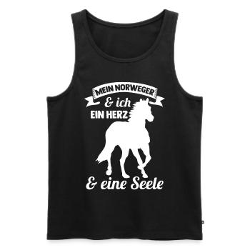 Pferd Reitsport Reiten Pferdesport Norweger - Männer Premium Bio Tank Top - Schwarz - Vorne - Michal (187cm)