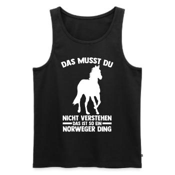 Pferd Reitsport Reiten Pferdesport Norweger - Männer Premium Bio Tank Top - Schwarz - Vorne - Michal (187cm)