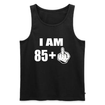86e anniversaire - Débardeur bio Premium Homme - noir - Devant - Michal (187cm)