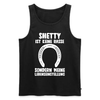 Pferd Reitsport Reiten Pferdesport Shetty - Männer Premium Bio Tank Top - Schwarz - Vorne - Michal (187cm)